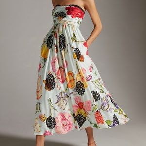 Strapless floral dress